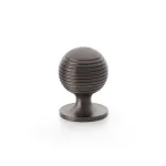 32mm Alexander and Wilks Caesar Cupboard Knob on Round Rose - Dark Bronze PVD