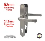 Satin Stainless Steel G316 Handles. 92mm PZ - Supa Stainless G316