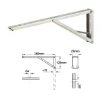 Hinged Spring Folding Bracket 380 x 120mm 40kg Load Capacity