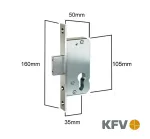 KFV Euro Profile Deadbolt Deadlock. 35mm Backset. 16mm Faceplate