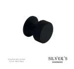 Knurled Round Cabinet Knob - Matt Black