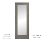 1 Panel Shaker Luxury Laminated Grey Door 44mm - Glazed Clear