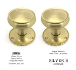 HAND FORGED SOLID Satin Brass Cushion Mortice Knobs 57mm