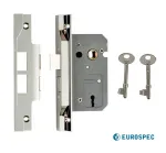 2½" EuroSpec Rebated 2 Lever Sashlock 63mm - Nickel Plated