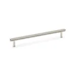 224mm Alexander and Wilks Crispin Knurled T-bar Cupboard Pull Handle - Polished Nickel