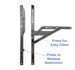 Pair of Atlas Heavy Duty Egress Easy Clean Restricted Hinges - 350mm 45KG