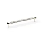 192mm Alexander and Wilks Brunel Knurled T-Bar Cupboard Pull Handle - Polished Nickel