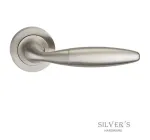 Bulbus Satin Nickel Lever on Rose Door Handles Fortessa