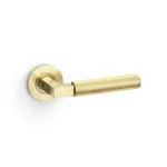 Alexander and Wilks Hurricane Reeded Lever on Round Rose - Satin Brass PVD