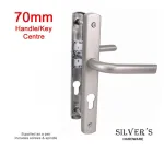 Brushed Silver Sprung Handles 70mm PZ, 200mm Centres