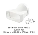 System 5 - End Piece, White Plastic, System
