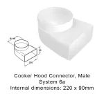 System 6a - Cooker Hood Connector, Male - 150mm