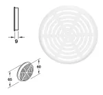 Ventilation Trim, for Recess Mounting White,   65mm