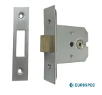76mm (3") Eurospec Flat Bathroom Deadbolt - Satin Chrome