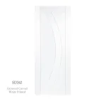 Grooved Curved White Primed Flush Door - 42mm
