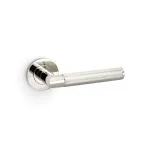 Alexander and Wilks Harrier Knurled Lever on Round Rose - Polished Nickel PVD