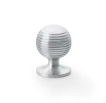 32mm Alexander and Wilks Caesar Cupboard Knob on Round Rose - Satin Chrome