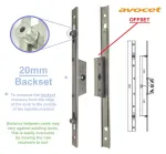 20mm Backset Avocet 400mm Offset Espag Window Lock