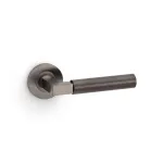 Alexander and Wilks Hurricane Reeded Lever on Round Rose - Dark Bronze PVD