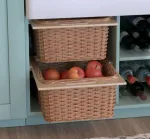 600mm Wicker Basket Inc Beech Runners & Handle