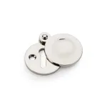 Alexander and Wilks Round Escutcheon with Harris Design Cover - Polished Nickel
