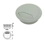 Cable Outlet,   60mm - Light Grey