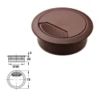 Cable Outlet,   60mm - Sepia Brown