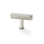 Alexander and Wilks Crispin Knurled T-bar Cupboard Knob - Polished Nickel