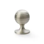38mm Alexander and Wilks Caesar Cupboard Knob on Round Rose - Satin Nickel