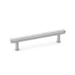 128mm Alexander and Wilks Crispin Knurled T-bar Cupboard Pull Handle - Satin Chrome