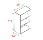 300mm Wall Unit - Natural Grey