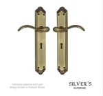 Cambridge Lever on Long Backplate Door Handles Antique Brass