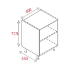 400mm Base Unit - Natural Grey