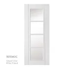 Vertical Panel White Primed Flush Lined Door - Glazed