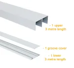 Placard Sliding Wardrobe Track Kit 3m Set