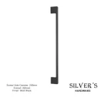 Sleek Bar Handle Matt Black Finish 256mm C/C