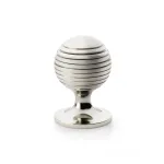38mm Alexander and Wilks Caesar Cupboard Knob on Round Rose - Polished Nickel