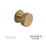 Knurled Round Cabinet Knob - Satin Brass