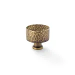 35mm Alexander and Wilks Leila Hammered Cupboard Knob - Antique Brass