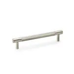 128mm Alexander and Wilks Brunel Knurled T-Bar Cupboard Pull Handle - Satin Nickel