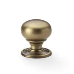 41mm Alexander and Wilks Kershaw Mortice Door Knob - Antique Brass