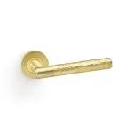 Alexander and Wilks Spitfire Hammered Lever on Round Rose - Satin Brass