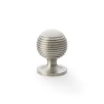 32mm Alexander and Wilks Caesar Cupboard Knob on Round Rose - Satin Nickel