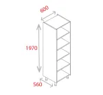 600mm Larder Unit  - Natural Grey