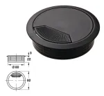 Cable Outlet,   80mm - Black