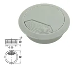 Cable Outlet,   80mm - Light Grey
