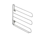 Tie and belt rack, swivels by 90°