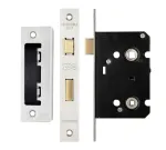 65mm (2½") Contract Bathroom Lock Satin Stainless Steel
