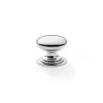 32mm Alexander and Wilks Waltz Cupboard Knob - Polished Nickel