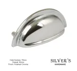 Henrietta Cabinet Drawer Pull Pol. Chrome 76mm C/C
